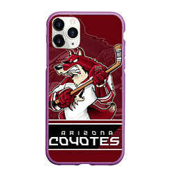 Чехол iPhone 11 Pro матовый Arizona Coyotes, цвет: 3D-фиолетовый