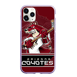 Чехол iPhone 11 Pro матовый Arizona Coyotes, цвет: 3D-светло-сиреневый
