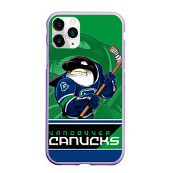 Чехол iPhone 11 Pro матовый Vancouver Canucks, цвет: 3D-светло-сиреневый