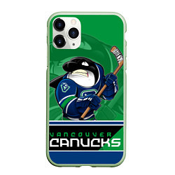 Чехол iPhone 11 Pro матовый Vancouver Canucks, цвет: 3D-салатовый