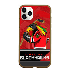 Чехол iPhone 11 Pro матовый Chicago Blackhawks