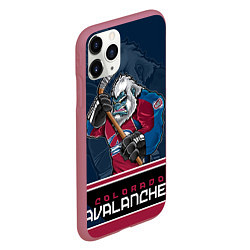 Чехол iPhone 11 Pro матовый Colorado Avalanche, цвет: 3D-малиновый — фото 2