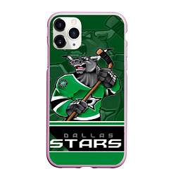 Чехол iPhone 11 Pro матовый Dallas Stars, цвет: 3D-розовый