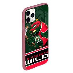 Чехол iPhone 11 Pro матовый Minnesota Wild, цвет: 3D-малиновый — фото 2