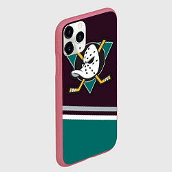 Чехол iPhone 11 Pro матовый Anaheim Ducks, цвет: 3D-малиновый — фото 2