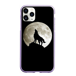 Чехол iPhone 11 Pro матовый Moon Wolf, цвет: 3D-светло-сиреневый