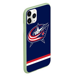 Чехол iPhone 11 Pro матовый Columbus Blue Jackets, цвет: 3D-салатовый — фото 2