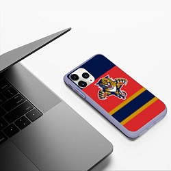 Чехол iPhone 11 Pro матовый Florida Panthers, цвет: 3D-светло-сиреневый — фото 2