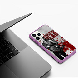 Чехол iPhone 11 Pro матовый Walking Dead: Deryl Dixon, цвет: 3D-фиолетовый — фото 2