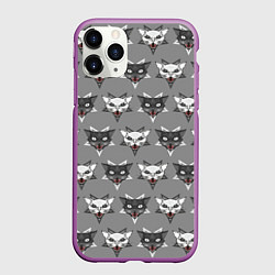Чехол iPhone 11 Pro матовый Злые котики, цвет: 3D-фиолетовый