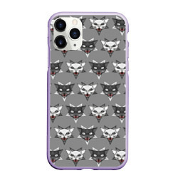Чехол iPhone 11 Pro матовый Злые котики, цвет: 3D-светло-сиреневый