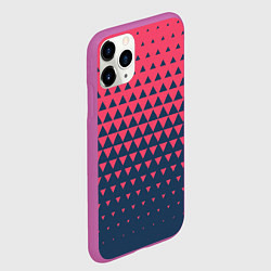Чехол iPhone 11 Pro матовый Узор из треугольников, цвет: 3D-фиолетовый — фото 2