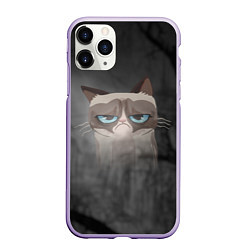 Чехол iPhone 11 Pro матовый Grumpy Cat, цвет: 3D-светло-сиреневый