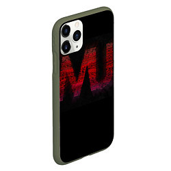 Чехол iPhone 11 Pro матовый Manchester United team, цвет: 3D-темно-зеленый — фото 2