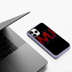 Чехол iPhone 11 Pro матовый Manchester United team, цвет: 3D-светло-сиреневый — фото 2