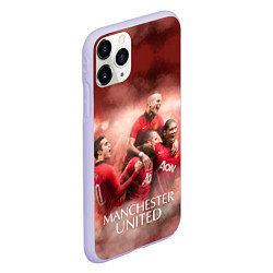 Чехол iPhone 11 Pro матовый Manchester United, цвет: 3D-светло-сиреневый — фото 2