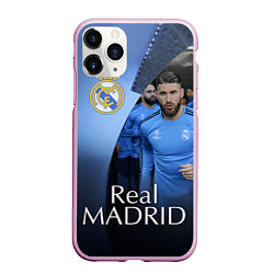Чехол iPhone 11 Pro матовый Real Madrid, цвет: 3D-розовый