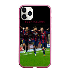 Чехол iPhone 11 Pro матовый Barcelona6, цвет: 3D-малиновый