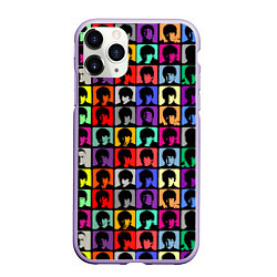 Чехол iPhone 11 Pro матовый The Beatles: pop-art, цвет: 3D-светло-сиреневый