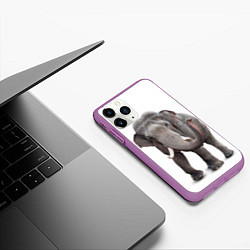 Чехол iPhone 11 Pro матовый Большой слон, цвет: 3D-фиолетовый — фото 2