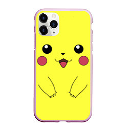 Чехол iPhone 11 Pro матовый Пикачу, цвет: 3D-розовый