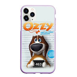 Чехол iPhone 11 Pro матовый Ozzy Dog, цвет: 3D-сиреневый