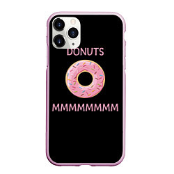 Чехол iPhone 11 Pro матовый Donuts, цвет: 3D-розовый