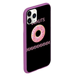 Чехол iPhone 11 Pro матовый Donuts, цвет: 3D-фиолетовый — фото 2