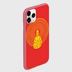 Чехол iPhone 11 Pro матовый Гомер медитирует, цвет: 3D-малиновый — фото 2