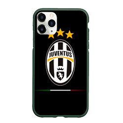 Чехол iPhone 11 Pro матовый Juventus: 3 stars, цвет: 3D-темно-зеленый