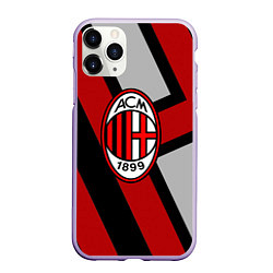 Чехол iPhone 11 Pro матовый Milan FC 1899, цвет: 3D-светло-сиреневый