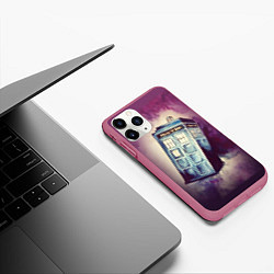 Чехол iPhone 11 Pro матовый Перемещение во времени, цвет: 3D-малиновый — фото 2