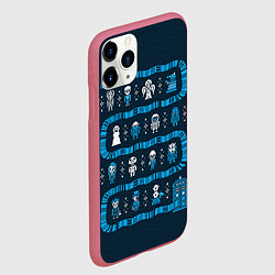 Чехол iPhone 11 Pro матовый Доктор Кто: узор, цвет: 3D-малиновый — фото 2