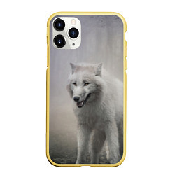 Чехол iPhone 11 Pro матовый Волк, цвет: 3D-желтый