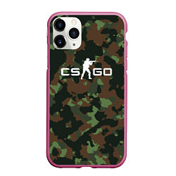 Чехол iPhone 11 Pro матовый CS GO: Dark Forest, цвет: 3D-малиновый