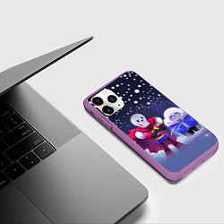 Чехол iPhone 11 Pro матовый Sans & Papyrus, цвет: 3D-фиолетовый — фото 2