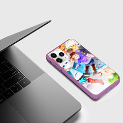 Чехол iPhone 11 Pro матовый Герои подземелья, цвет: 3D-фиолетовый — фото 2