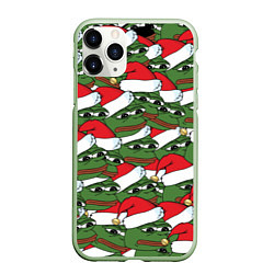 Чехол iPhone 11 Pro матовый Sad frog new year