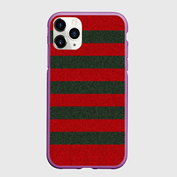 Чехол iPhone 11 Pro матовый Красно-полосатый