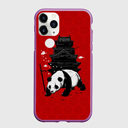 Чехол iPhone 11 Pro матовый Panda Warrior, цвет: 3D-фиолетовый