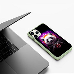 Чехол iPhone 11 Pro матовый Panda Cosmonaut, цвет: 3D-салатовый — фото 2