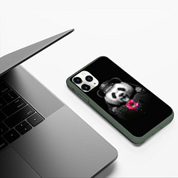 Чехол iPhone 11 Pro матовый Donut Panda, цвет: 3D-темно-зеленый — фото 2