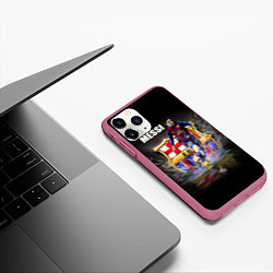 Чехол iPhone 11 Pro матовый Messi FCB, цвет: 3D-малиновый — фото 2