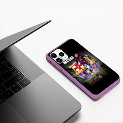 Чехол iPhone 11 Pro матовый Messi FCB, цвет: 3D-фиолетовый — фото 2