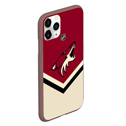 Чехол iPhone 11 Pro матовый NHL: Arizona Coyotes, цвет: 3D-коричневый — фото 2