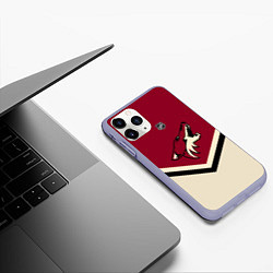 Чехол iPhone 11 Pro матовый NHL: Arizona Coyotes, цвет: 3D-светло-сиреневый — фото 2