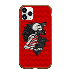 Чехол iPhone 11 Pro матовый Wolf Rage, цвет: 3D-коричневый