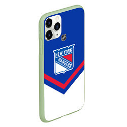 Чехол iPhone 11 Pro матовый NHL: New York Rangers, цвет: 3D-салатовый — фото 2