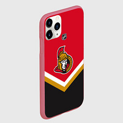 Чехол iPhone 11 Pro матовый NHL: Ottawa Senators, цвет: 3D-малиновый — фото 2