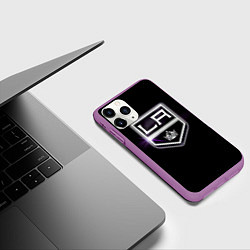 Чехол iPhone 11 Pro матовый Los Angeles Kings, цвет: 3D-фиолетовый — фото 2